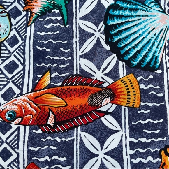 Vintage Reyn Spooner Huahine Hawaiian 2 Fabric Swatch Sample Craft Sewing - Picture 3 of 10
